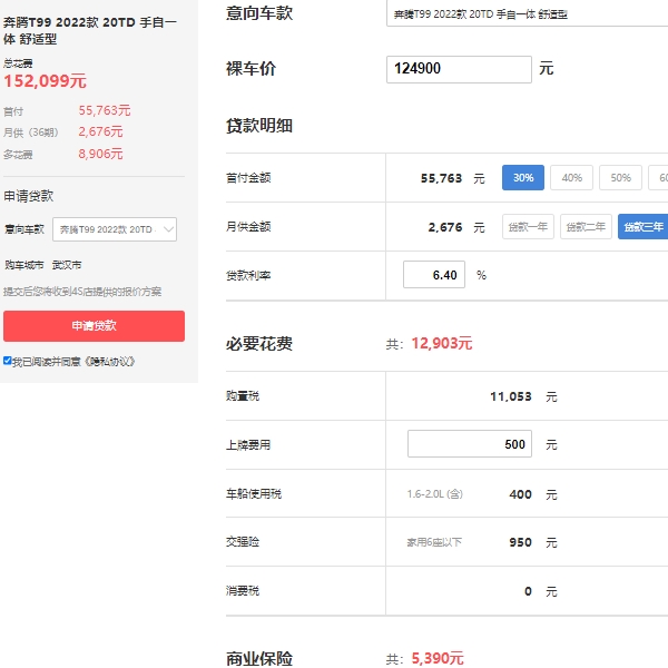 奔騰t99多少錢一輛,市場2022款報價13萬起