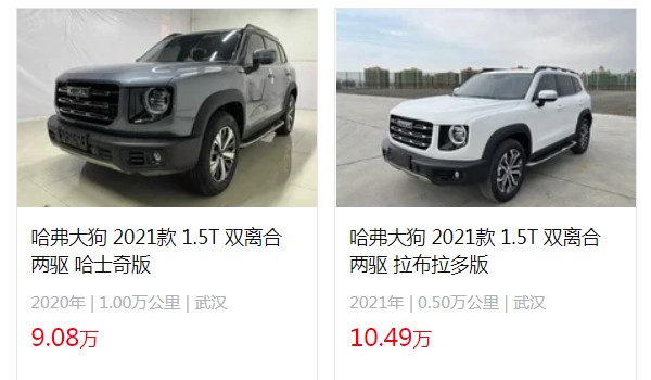 哈弗大狗汽車新款2022款報價 哈弗大狗新車11萬一臺(二手價10萬)