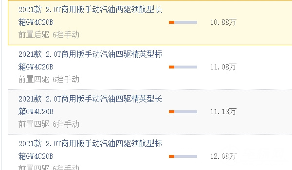 長城炮皮卡車價格2022款四驅圖片 四驅入門裸車售價24.88萬元