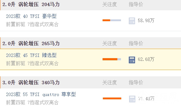 奧迪a7多少錢落地價 入門車型全款落地65.49萬元(分期首付17.57萬)