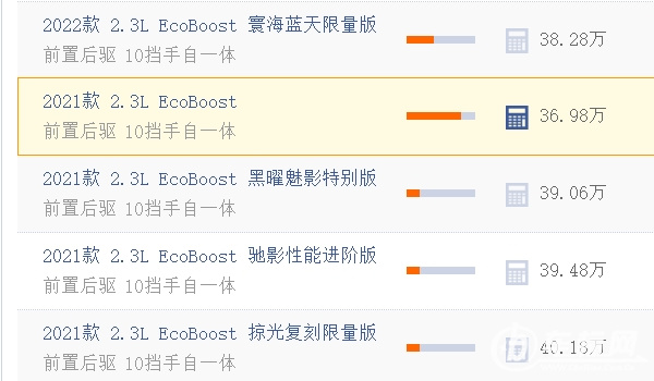 野馬多少錢 2022款新車售價36.98萬元(分期首付15.65萬)