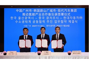 現代汽車集團與中國廣州市、韓國蔚山市簽署推動氫能產業發展合作備忘錄 封面圖