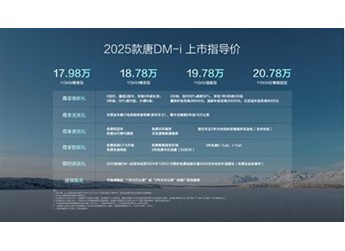 2025款唐DM-i上市售價(jià)17.98萬～20.78萬元，開創(chuàng)中大型SUV油耗4時(shí)代